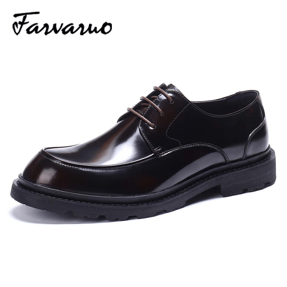 FARVARWO Leather Derby Lace Up Dress Shoes