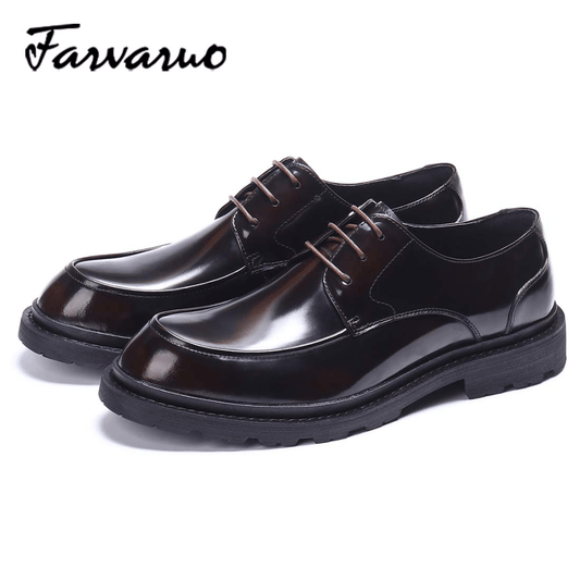 FARVARWO Leather Derby Lace Up Dress Shoes