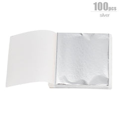 100 Sheets Golden Silvery Foil Paper Leaf Gilding DIY Art Craft Paper