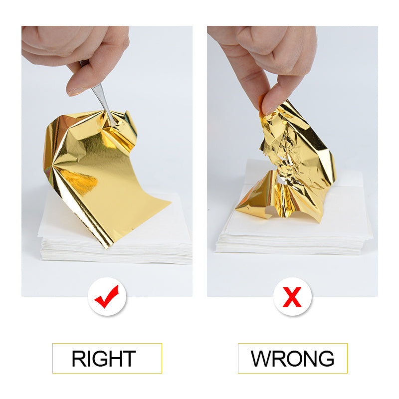100 Sheets Golden Silvery Foil Paper Leaf Gilding DIY Art Craft Paper