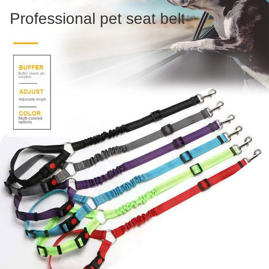 Pet Car Seat Belt & Leash Combo - Keep Your Pet Safe & Secure On the Road