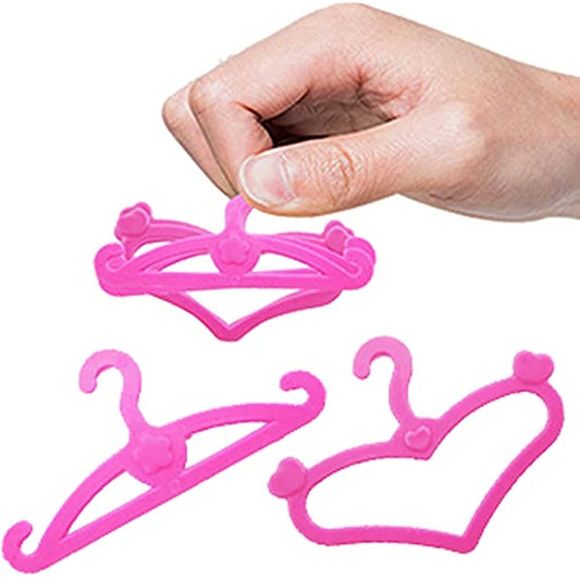 60 Pink Plastic Hangers for 11.5" Doll Clothes Dress Outfit Holders