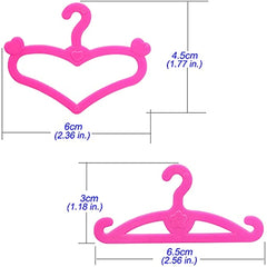 60 Pink Plastic Hangers for 11.5" Doll Clothes Dress Outfit Holders