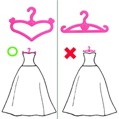 60 Pink Plastic Hangers for 11.5" Doll Clothes Dress Outfit Holders