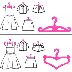60 Pink Plastic Hangers for 11.5" Doll Clothes Dress Outfit Holders