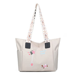 Large Capacity Print Shoulder Bag with Fixed Straps
