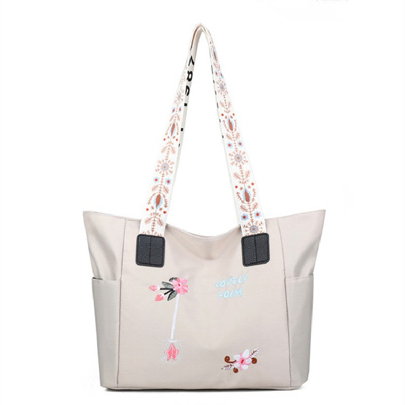 Large Capacity Print Shoulder Bag with Fixed Straps