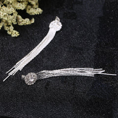 Exaggerated Rhinestones Tassel Earrings For Women