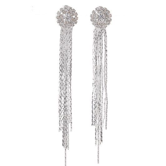 Exaggerated Rhinestones Tassel Earrings For Women