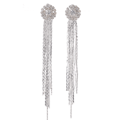 Exaggerated Rhinestones Tassel Earrings For Women