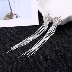 Exaggerated Rhinestones Tassel Earrings For Women