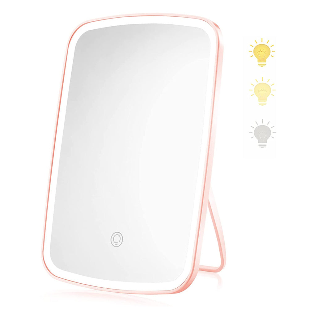 LED Makeup Mirror Folding Lighted Vanity Mirror 3 Lighting Modes Cosmetic Travel