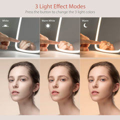 LED Makeup Mirror Folding Lighted Vanity Mirror 3 Lighting Modes Cosmetic Travel