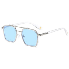 Double Bridge Aviator Sunglasses Candy Lens Metal Frame Eyewear