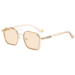 Double Bridge Aviator Sunglasses Candy Lens Metal Frame Eyewear