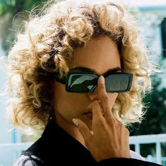 Rectangle Mirrored Sports Sunglasses Y2K Punk Vintage Sunshade