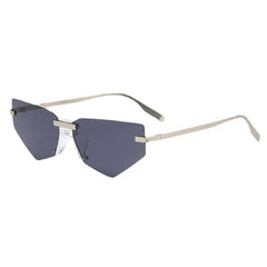 Polygon Cat Eye Rimless Sunglasses UV Protection Eyeglasses
