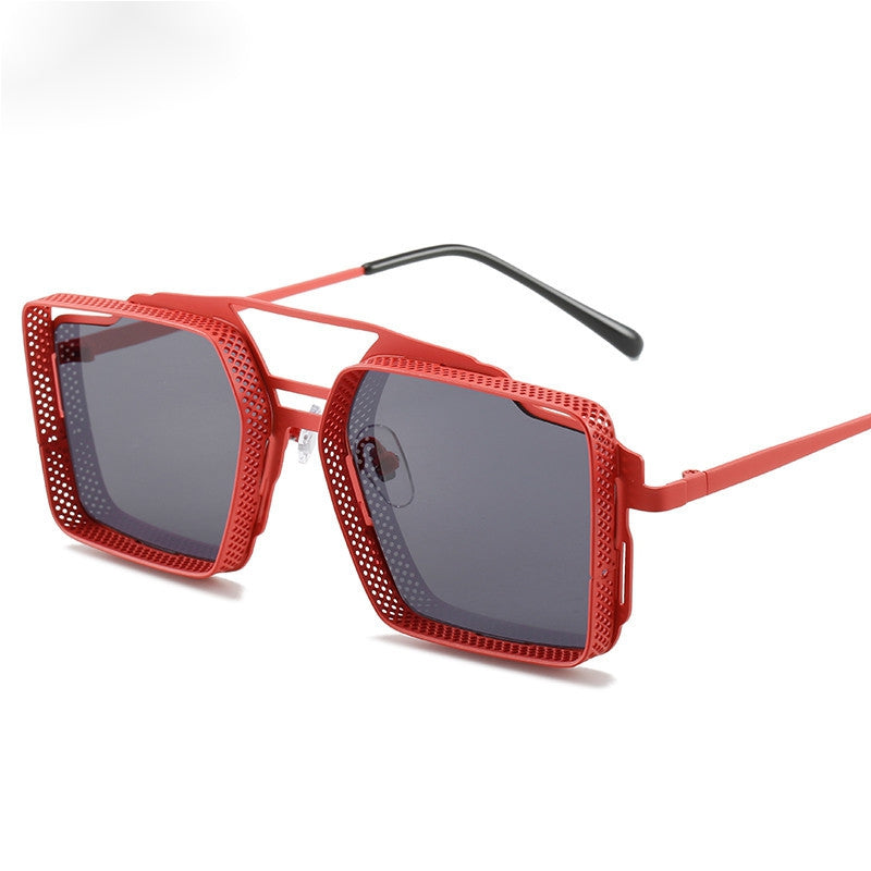 Oversized Metal Square Sunglasses Steampunk Y2K Eyewear