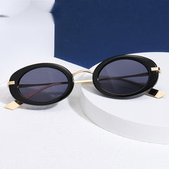 Small Oval Frame Y2K Sunglasses Metal Classic Light Blocking Eyeglasses