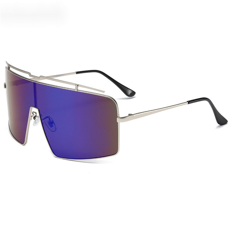 Large Square Sunglasses Vintage Wrap Around Metal Shades Y2K Punk Women Hiking