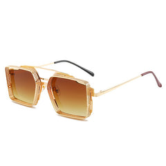 Oversized Metal Square Sunglasses Steampunk Y2K Eyewear