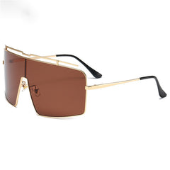 Large Square Sunglasses Vintage Wrap Around Metal Shades Y2K Punk Women Hiking