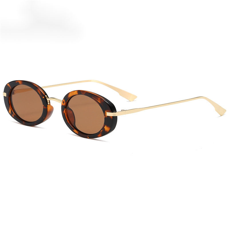 Small Oval Frame Y2K Sunglasses Metal Classic Light Blocking Eyeglasses