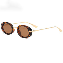 Small Oval Frame Y2K Sunglasses Metal Classic Light Blocking Eyeglasses