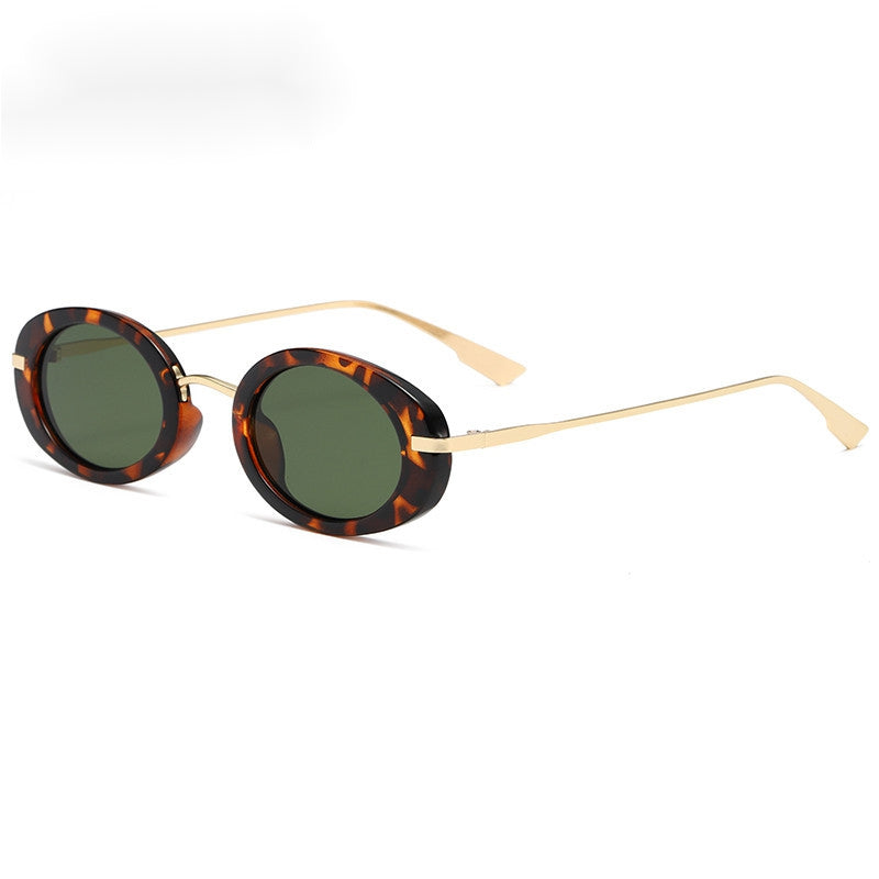 Small Oval Frame Y2K Sunglasses Metal Classic Light Blocking Eyeglasses