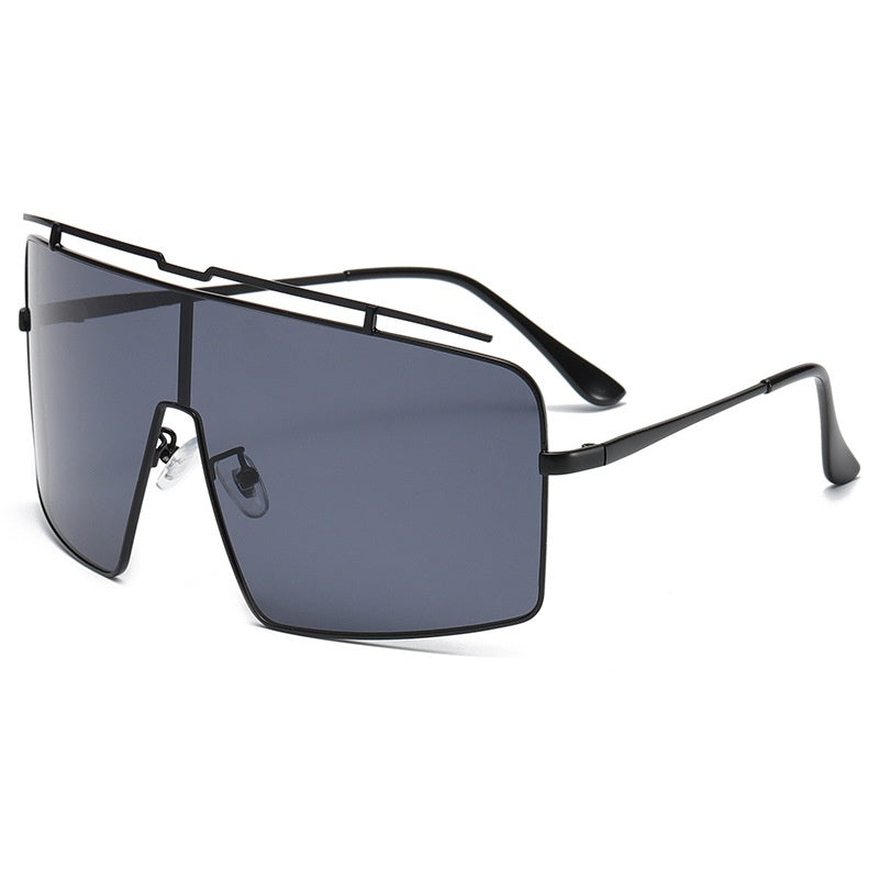 Large Square Sunglasses Vintage Wrap Around Metal Shades Y2K Punk Women Hiking
