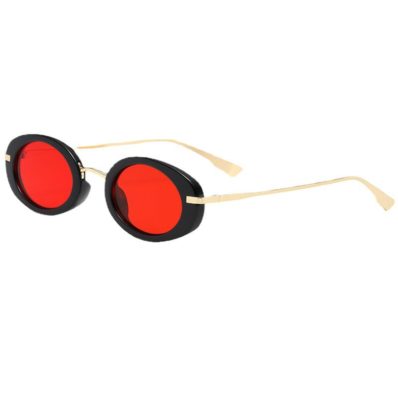 Small Oval Frame Y2K Sunglasses Metal Classic Light Blocking Eyeglasses