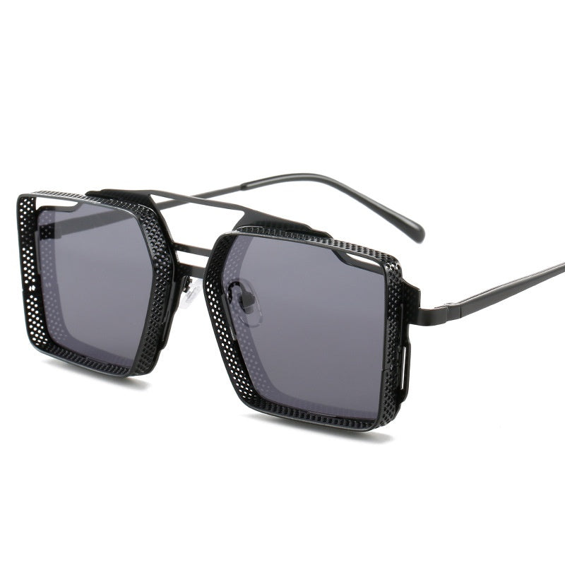 Oversized Metal Square Sunglasses Steampunk Y2K Eyewear