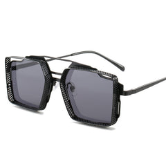 Oversized Metal Square Sunglasses Steampunk Y2K Eyewear