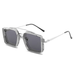 Oversized Metal Square Sunglasses Steampunk Y2K Eyewear