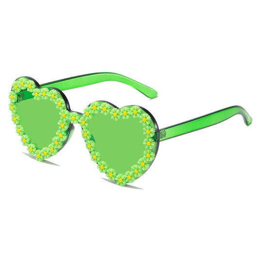 Faux Pearl Decor Sunglasses Vintage Irregular Frame