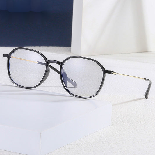 Square Anti Light Glasses For Women Men Students Retro Metal PC Spectacles Frame