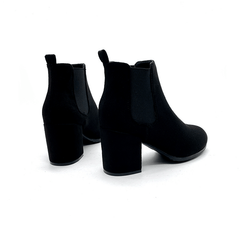 Women's High Heel Ankle Boots Round Toe Slip On Booties