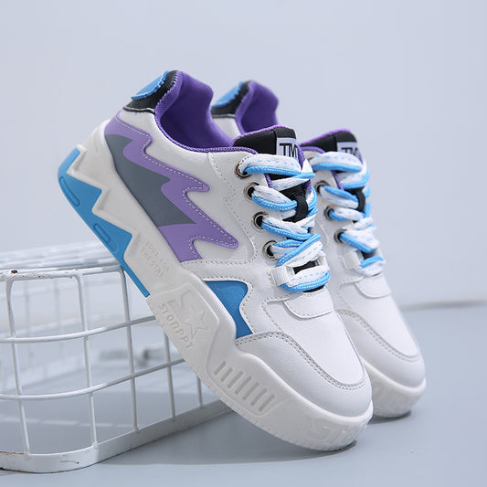 Block Lace Up Board Shoes Anti Slip Sports Footwear