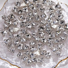 20 pcs 3D Clear Nail Rhinestones Heart Charms for Nail Art