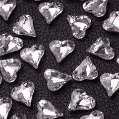 20 pcs 3D Clear Nail Rhinestones Heart Charms for Nail Art