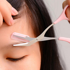 Stainless Steel Eyebrow Scissors with Comb for Hair Removal and Grooming