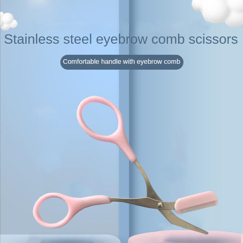 Stainless Steel Eyebrow Scissors with Comb for Hair Removal and Grooming