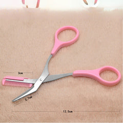 Stainless Steel Eyebrow Scissors with Comb for Hair Removal and Grooming