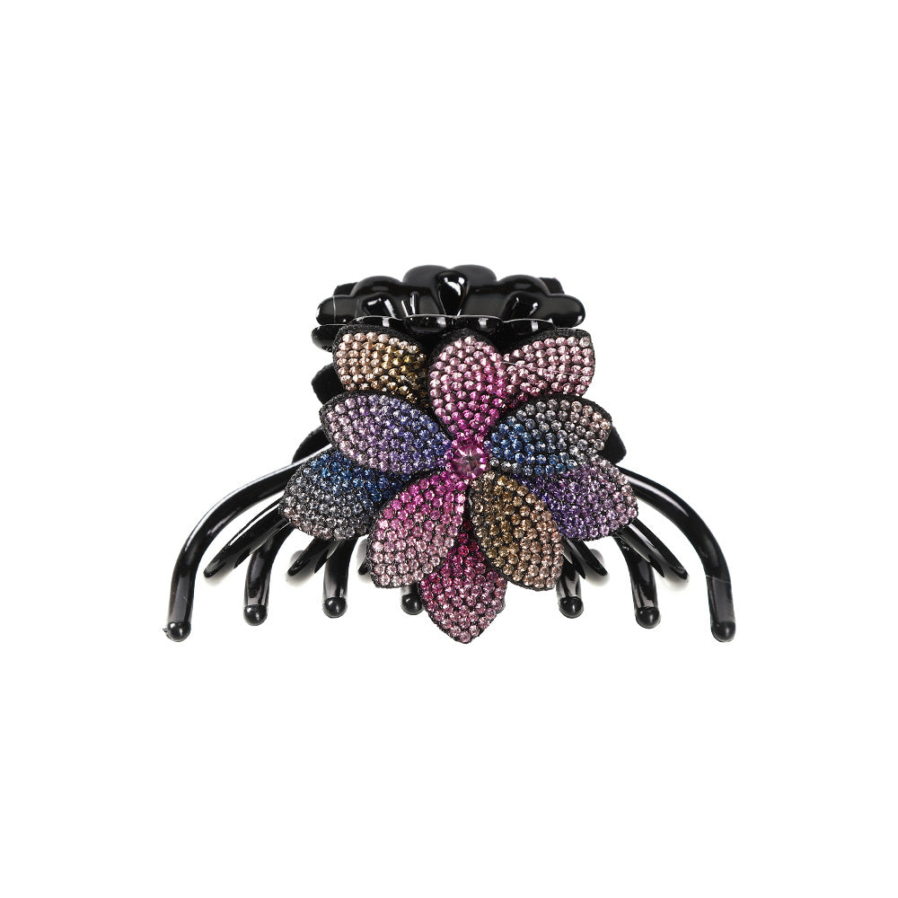 Crystal Flower Hair Claw Ponytail Hairpin 1pc