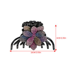 Crystal Flower Hair Claw Ponytail Hairpin 1pc