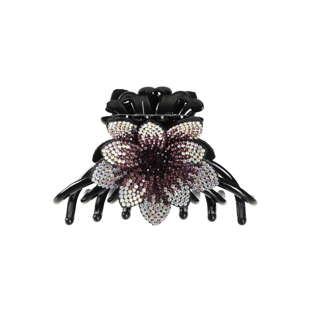 Crystal Flower Hair Claw Ponytail Hairpin 1pc