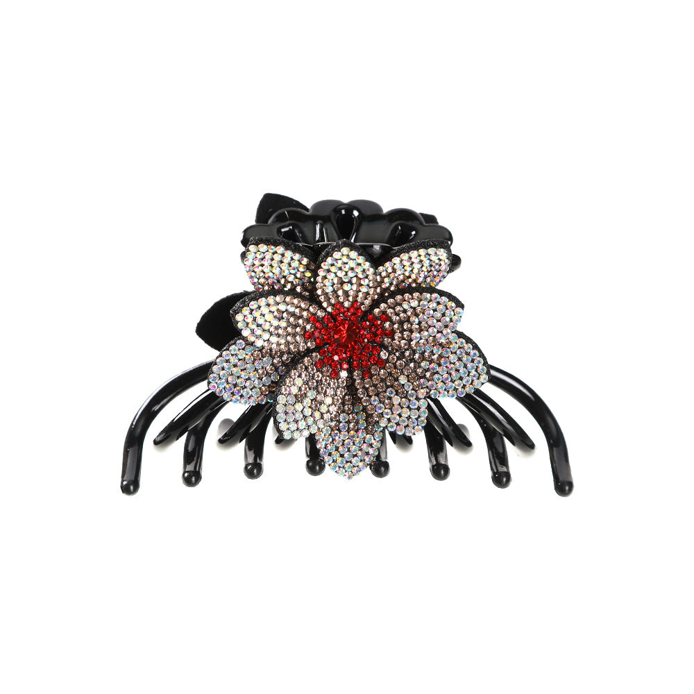 Crystal Flower Hair Claw Ponytail Hairpin 1pc