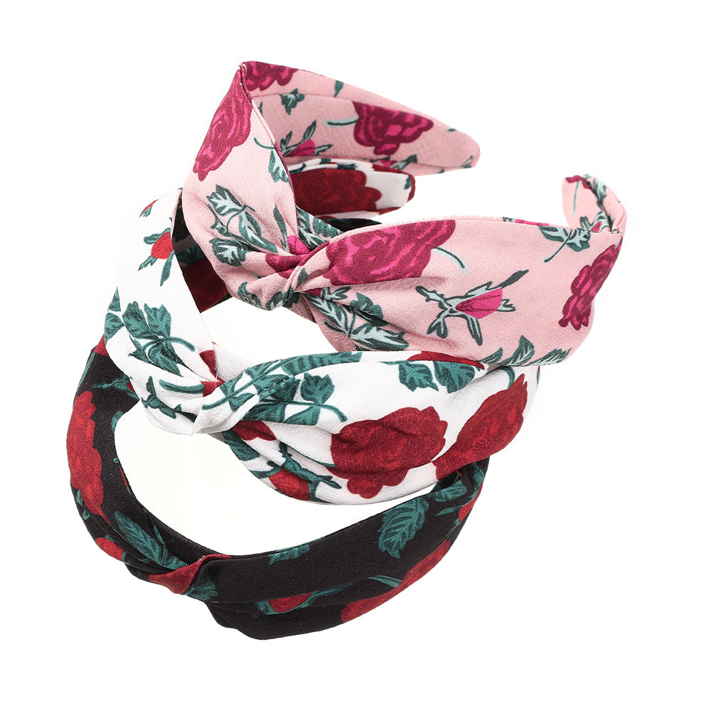 Vintage Floral Headband Cross Knot Hair Band Boho Hair Accessories