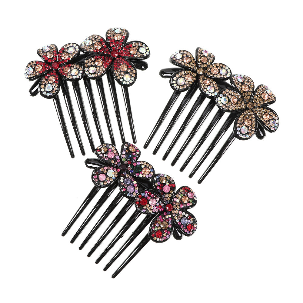 Rhinestone Flower Hair Comb Pin Wedding Bridal Headdress Accessory
