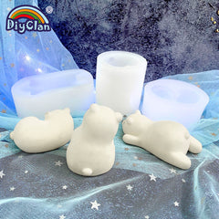 3D Polar Bear Silicone Candle Mold for DIY Soap Plaster Resin Clay